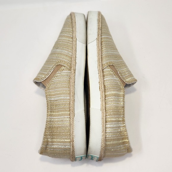 Jack Rogers Womens Tucker Slip On Sneakers Size 9 M Gold Tan Metallic Fabric - Picture 8 of 9